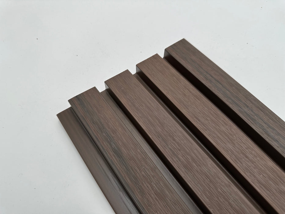 Dark Brown Composite Siding Slat Panels for Exterior Outdoor Walls