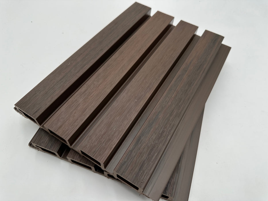 Dark Brown Composite Siding Slat Panels for Exterior Outdoor Walls