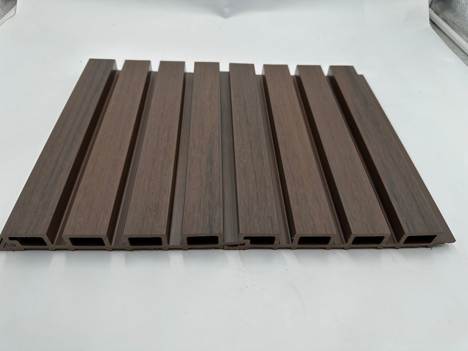 Dark Brown Composite Siding Slat Panels for Exterior Outdoor Walls