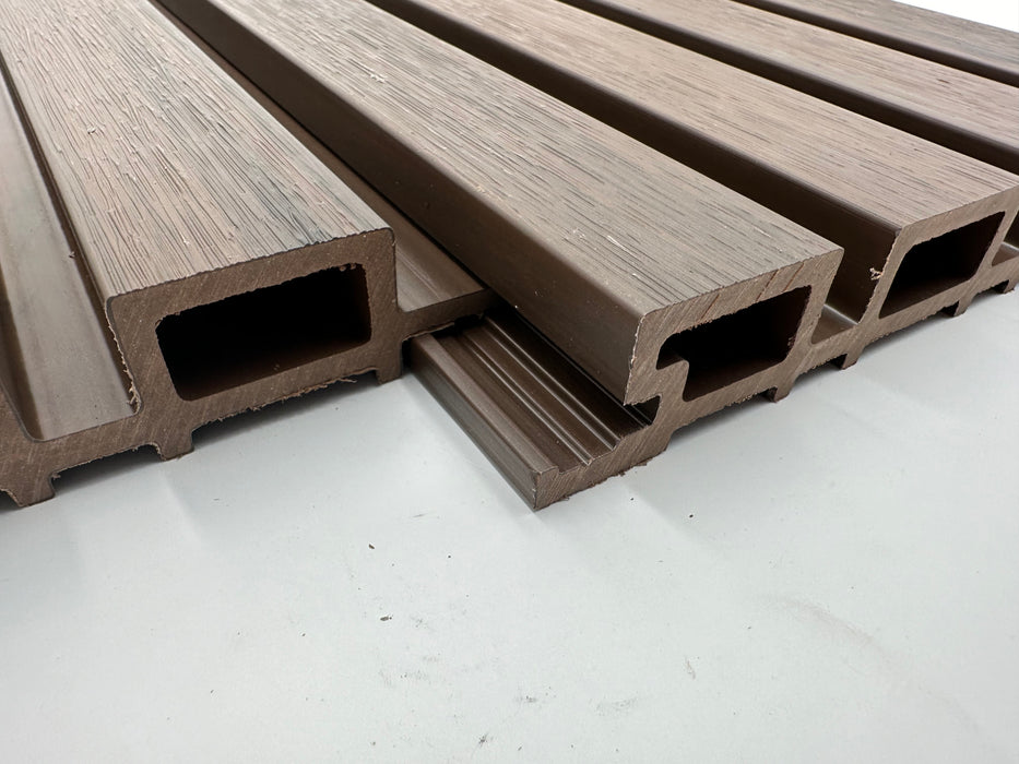 Dark Brown Composite Siding Slat Panels for Exterior Outdoor Walls