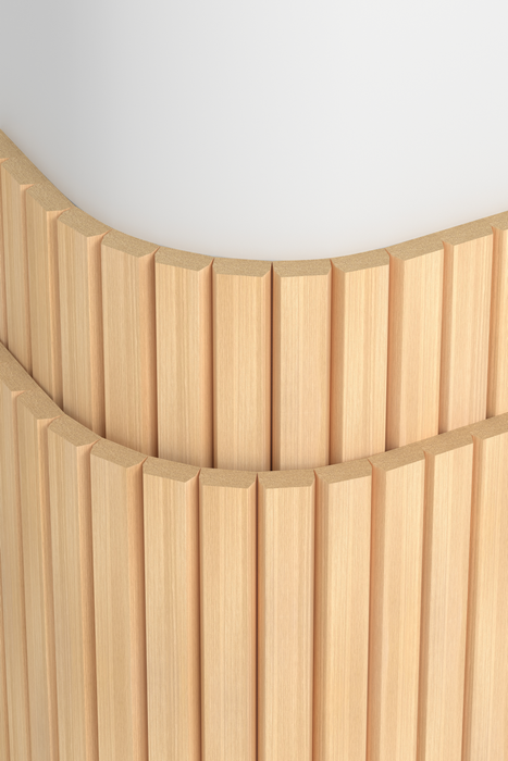 Light Oak Flexible Beveled Slat Wood Wall Panel