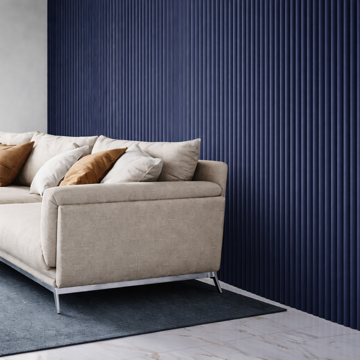 Navy Blue Flexible 1" Standard Bead 3D Fluted Semi-Circle Shiplap Wood Wall Panel