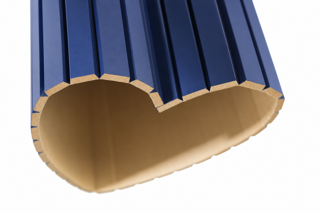 Navy Blue Trapezoid Wood Panels -- Flexible 3/4" Fluted Beads for Interior Walls