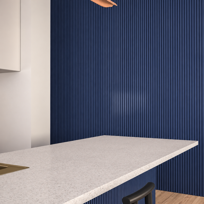 Navy Blue Trapezoid Wood Panels -- Flexible 3/4" Fluted Beads for Interior Walls