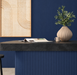 Navy Blue Square-Groove Wood Panels -- Flexible 1/2" Fluted Fins for Interior Walls