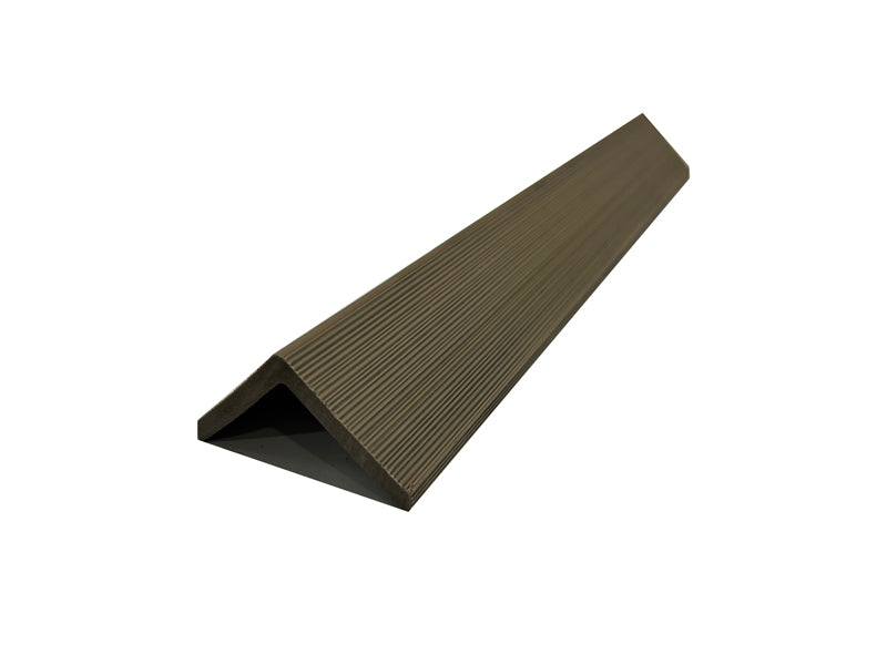 Gray Oak 5 Grid 90° Corner Trim for Exterior Slat Siding Wall Cladding Panels – WPC Right Angle Finishing Piece