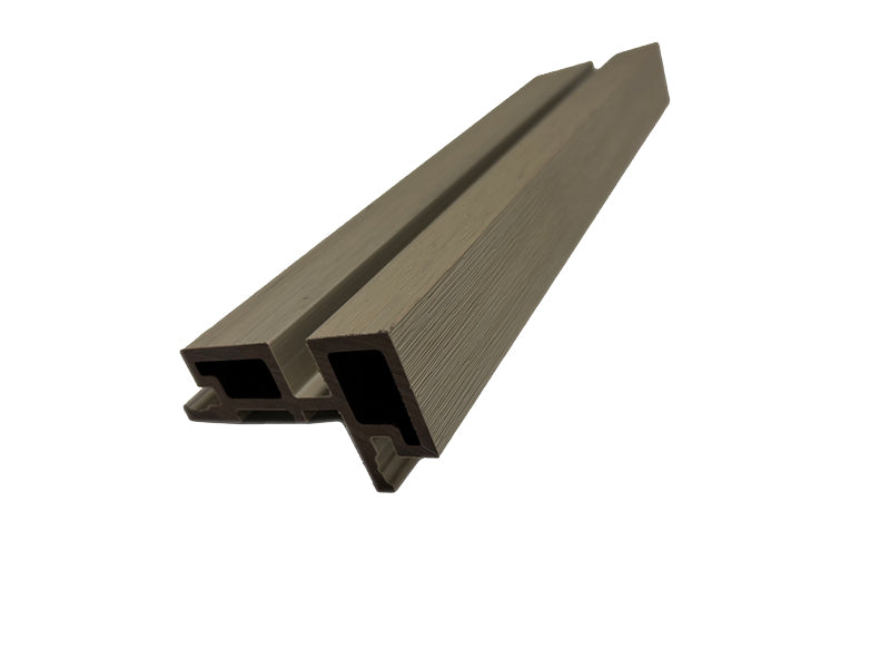 Gray Oak 5 Grid Seamless Corner Trim for Exterior Slat Siding Wall Cladding Panels – WPC Continuous Corner Finishing Piece