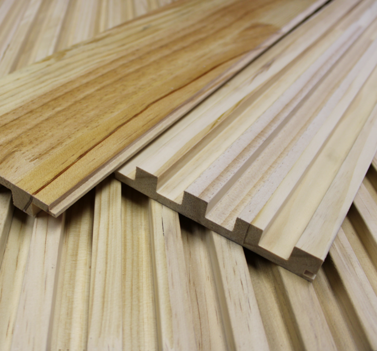 Original Unfinished Slat Wood Wall Paneling (4 pack - 106" x 5 3/4")
