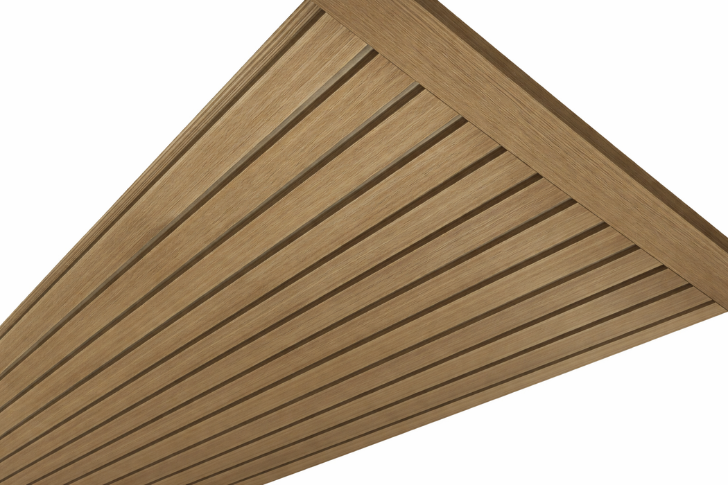 Pale Oak 90° Exterior Corner Trim for Composite Slat Panels – Window & Door Molding