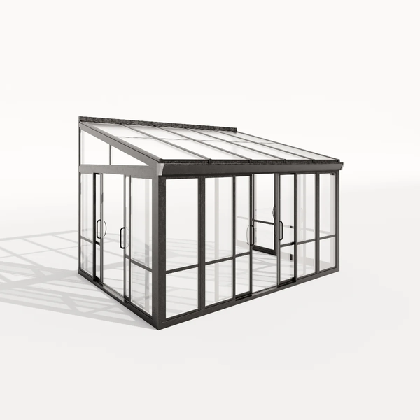Tempered Glass Sunroom Greenhouse Patio Home Addition - Black 12' Wide - Available Now