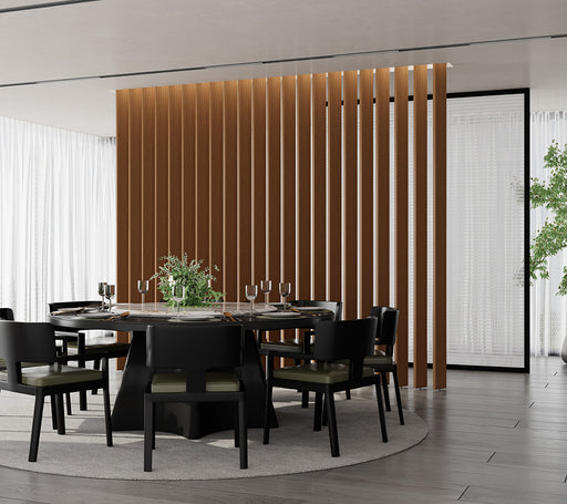 Antique Maple Swivel Slat Wood Room Divider – Modern Privacy Screen & Space-Saving Partition Wall