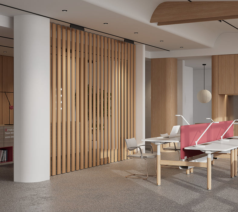 American Oak Swivel Slat Wood Room Divider – Modern Privacy Screen &amp; Space-Saving Partition Wall