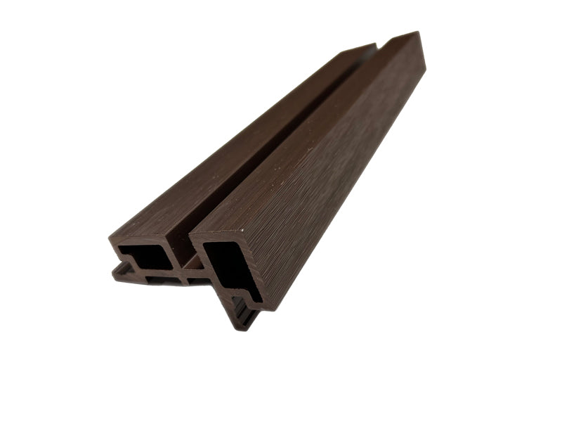 Dark Brown 5 Grid Seamless Corner Trim for Composite Slat Wall Panels – WPC Continuous Corner Finishing Piece