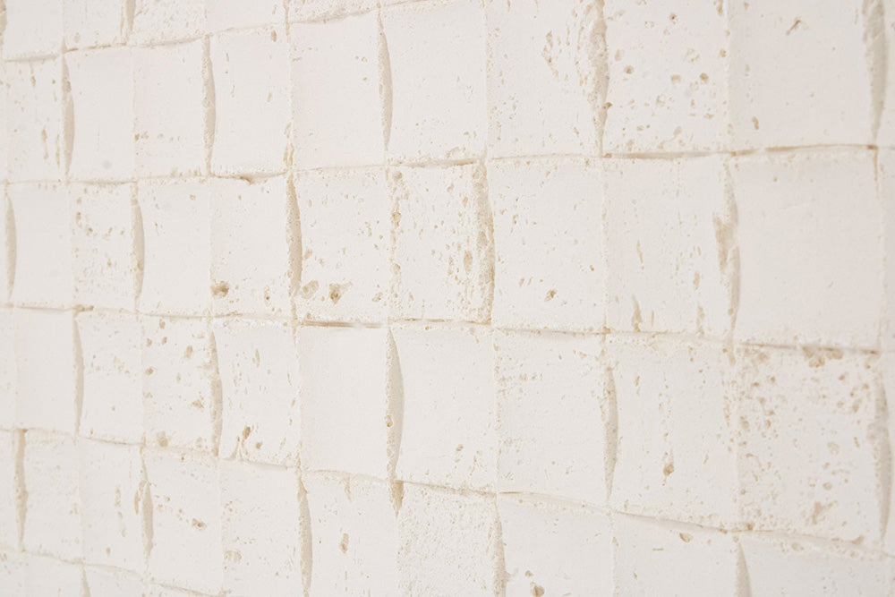 Beige 3D Mosaic Stone Wall Panels – Lightweight Travertine Tiles for Interior & Exterior Walls