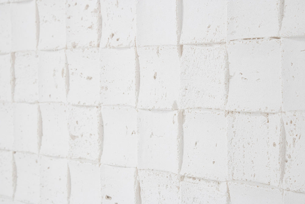 White 3D Mosaic Stone Wall Panels – Lightweight Travertine Tiles for Interior & Exterior Walls