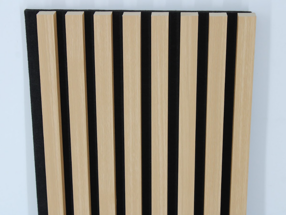 American Oak Square-Slat Acoustic Wall Panels, Soundproofing for Walls