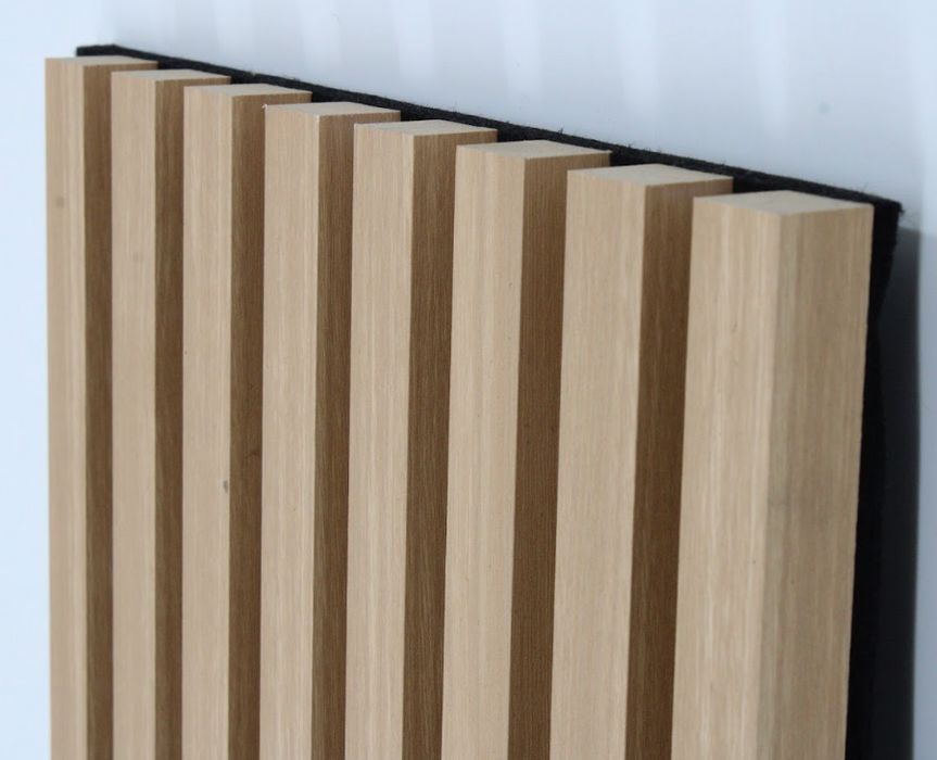 American Oak Square-Slat Acoustic Wall Panels, Soundproofing for Walls