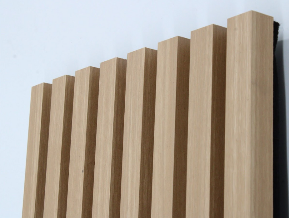 American Oak Square-Slat Acoustic Wall Panels, Soundproofing for Walls