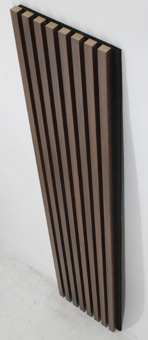 Dark Chestnut Square-Slat Acoustic Wall Panels, Soundproofing for Walls