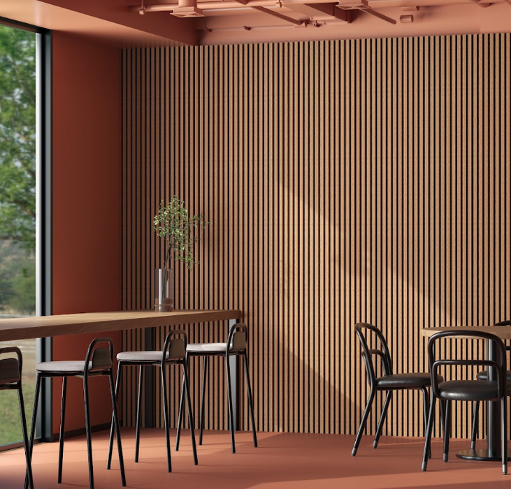 Warm Light Maple Square-Slat Acoustic Wall Panels, Soundproofing for Walls