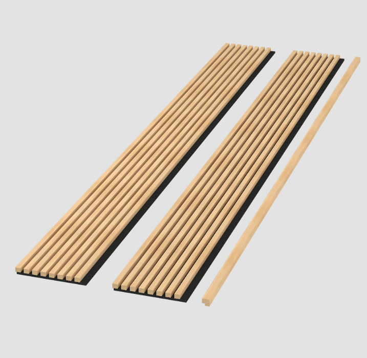 American Oak Square-Slat Acoustic Wall Panels, Soundproofing for Walls