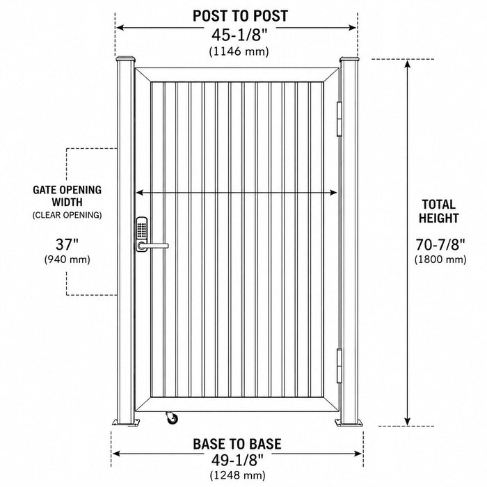 Teak Black Gap Heavy-Duty Composite Privacy Gate Kit – Keypad Lock Included | Single, Double & DIY Swing Fence Gate