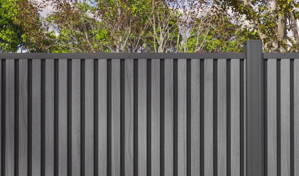 Slate Gray Heavy-Duty Slat Composite Fence Panels
