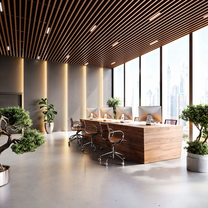 Suspended Slatted Wood Ceiling System