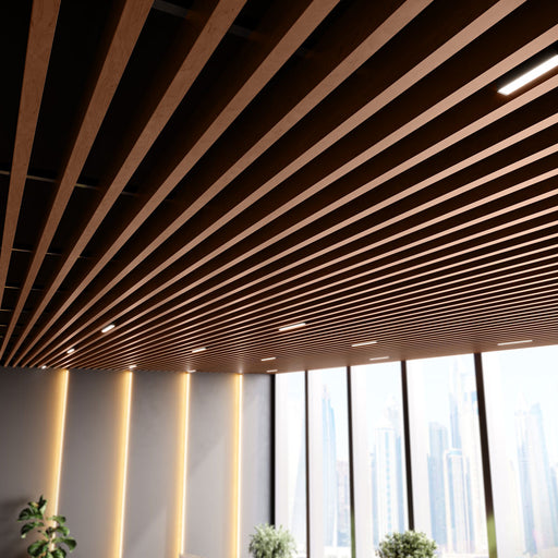 Suspended Slatted Wood Ceiling System
