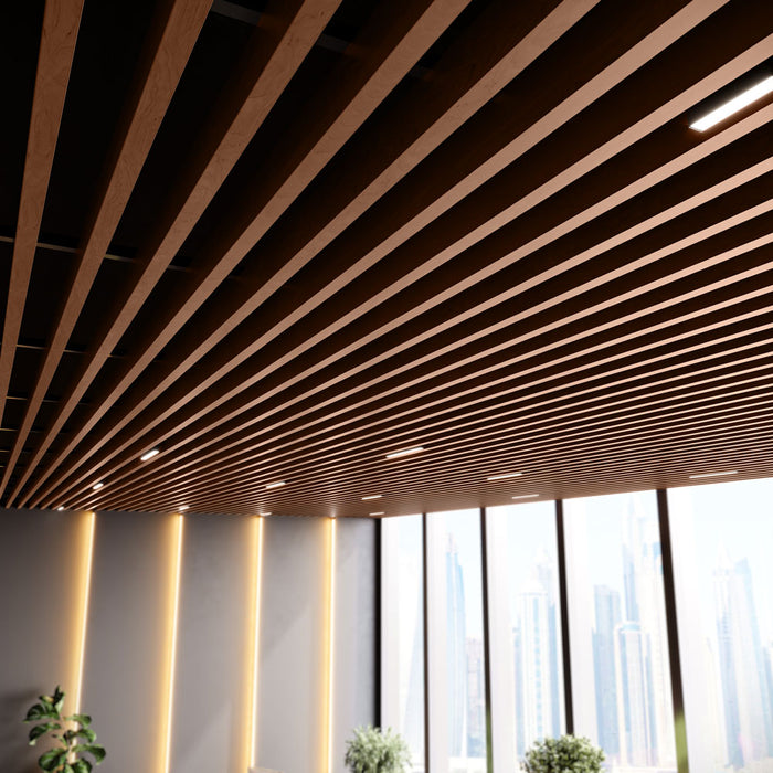 Suspended Slatted Wood Ceiling System