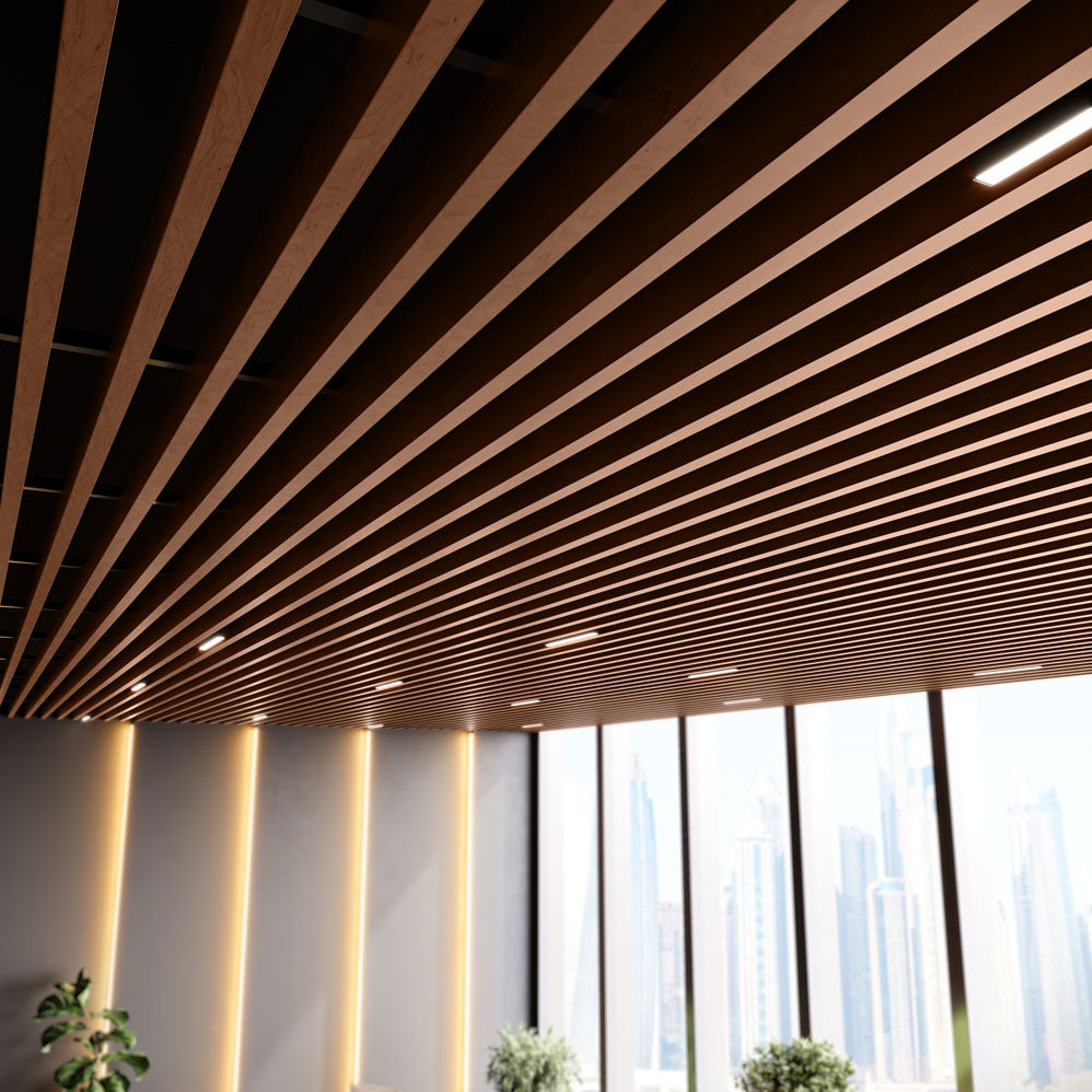 Suspended Slatted Wood Ceiling