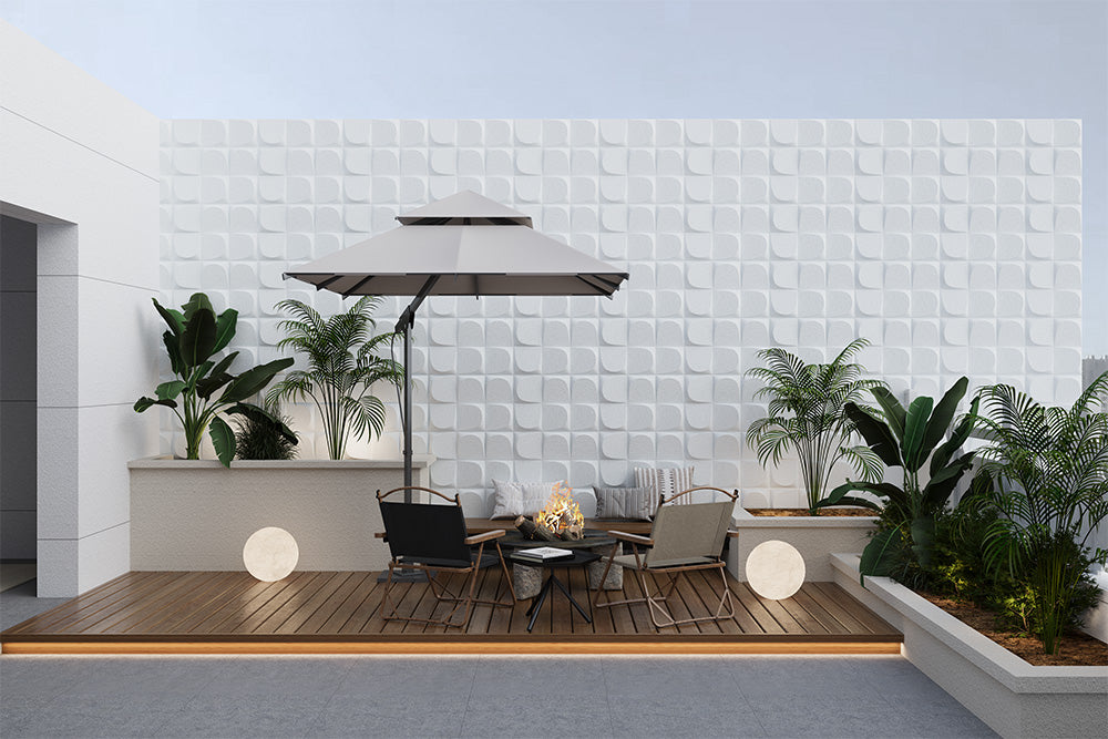 White 3D Stone Wall Panels – Lightweight Decorative Tiles for Interior Accent Walls & Outdoor Wall Cladding