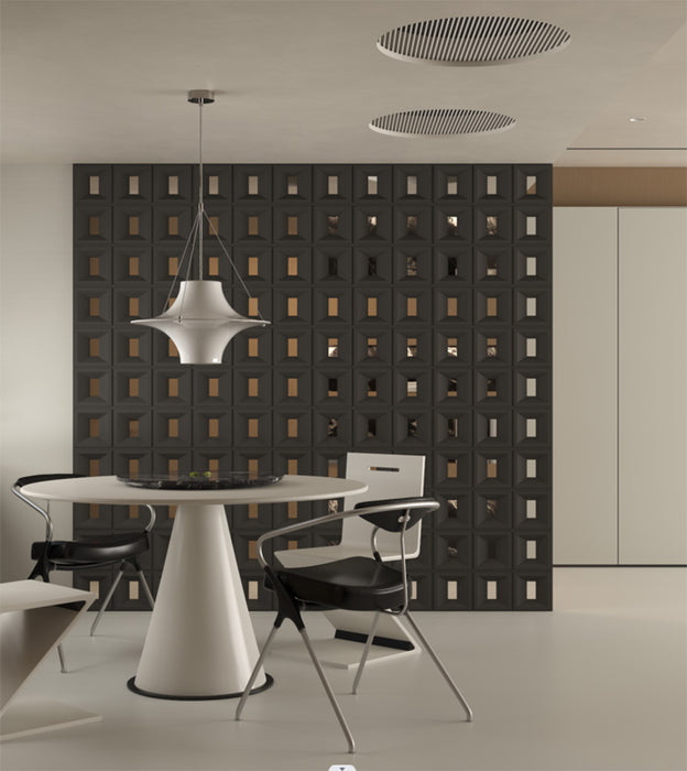 Gray PU Hollow Brick Wall Panels – Modern Room Divider & Decorative Outdoor Privacy Screen