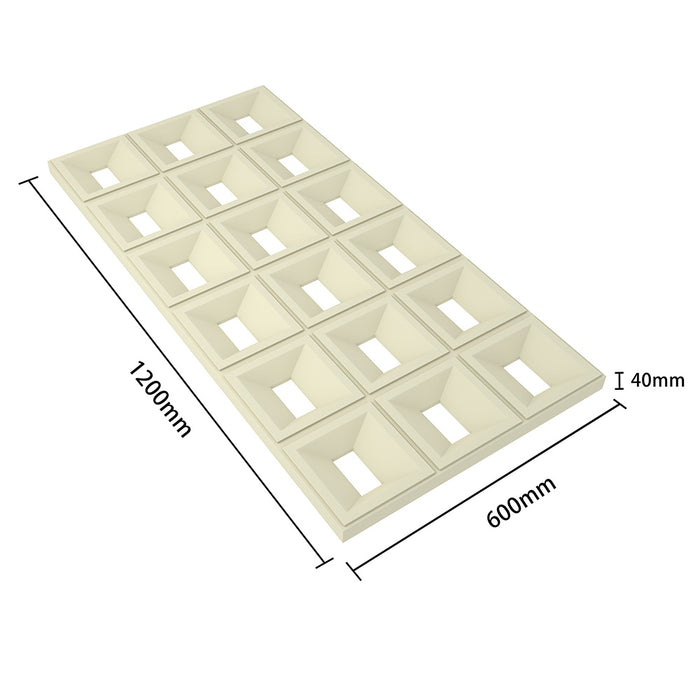 Beige PU Hollow Brick Wall Panels – Modern Room Divider & Decorative Outdoor Privacy Screen