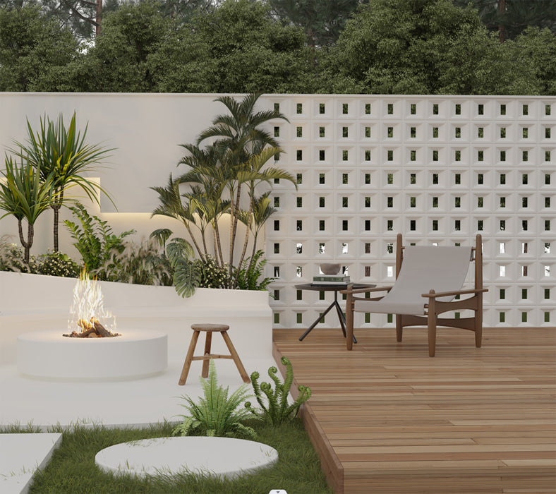 White PU Hollow Brick Wall Panels – Modern Room Divider & Decorative Outdoor Privacy Screen
