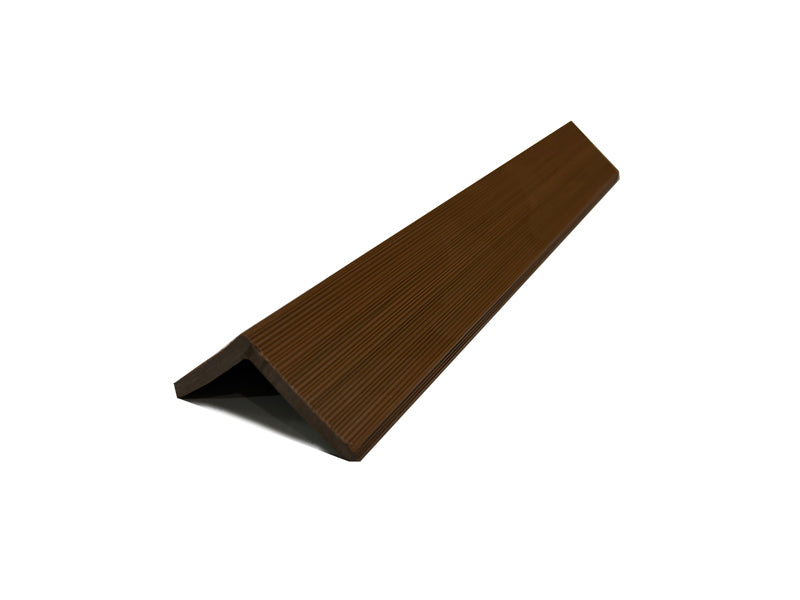 Teak A1 5 Grid 90° Corner Trim for Composite Siding Slat Panels – WPC Right Angle Finishing Piece