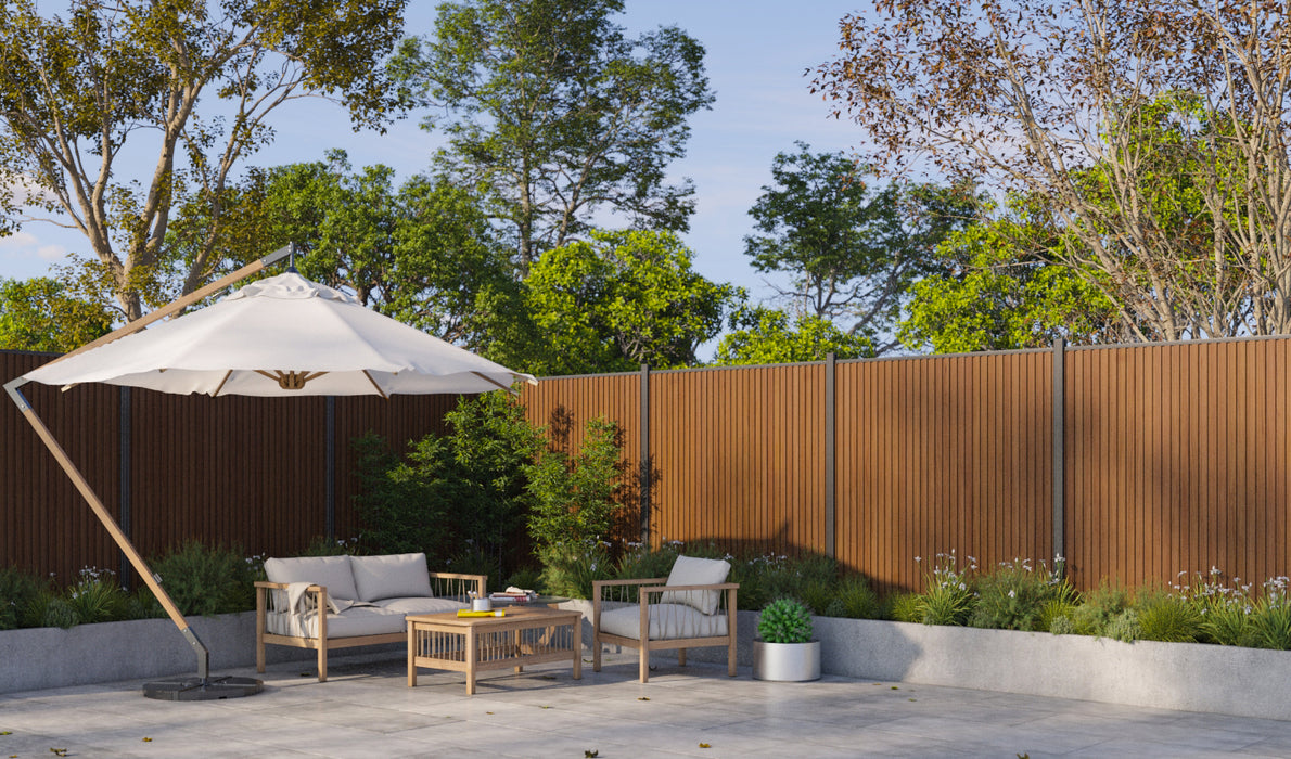 Teak Heavy-Duty Slat Composite Fence Panels
