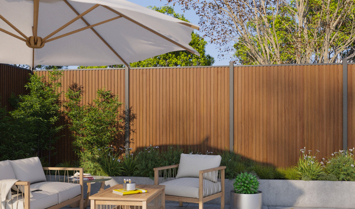 Teak Heavy-Duty Slat Composite Fence Panels
