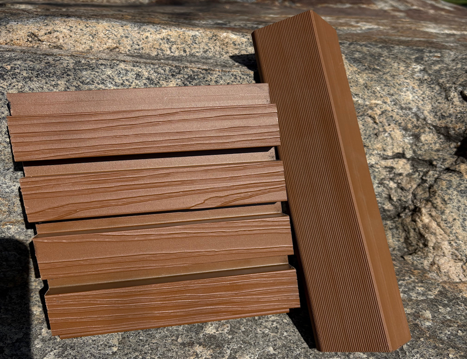 Teak 90° Exterior Corner Trim for Composite Slat Panels – Window & Door Molding
