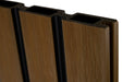All-Weather WPC Composite Fence Slat Panel System - Weathered Teak With Black Accents