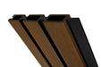 All-Weather WPC Composite Fence Slat Panel System - Weathered Teak With Black Accents