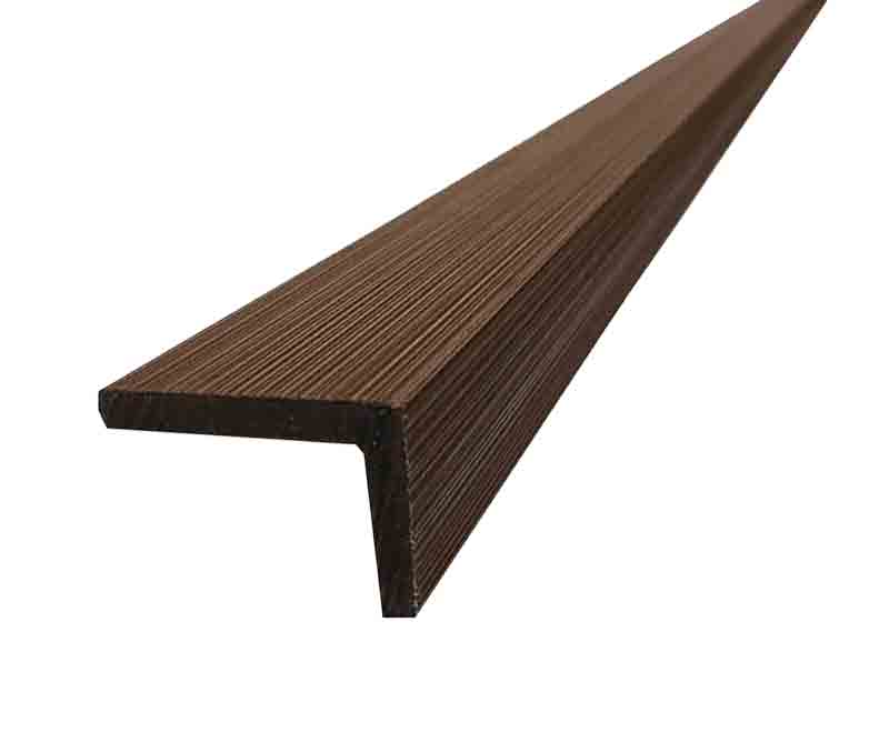 Dark Brown 90° Exterior Corner Trim for Composite Slat Panels – Window & Door Molding