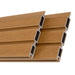 All-Weather WPC Composite Fence Slat Panel System - Weathered Teak