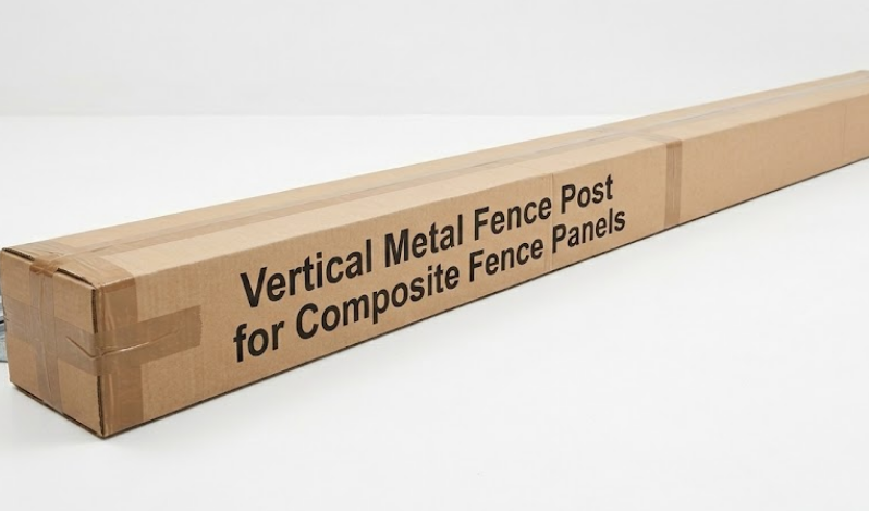 Vertical Metal Fence Post for Composite Fence Panels