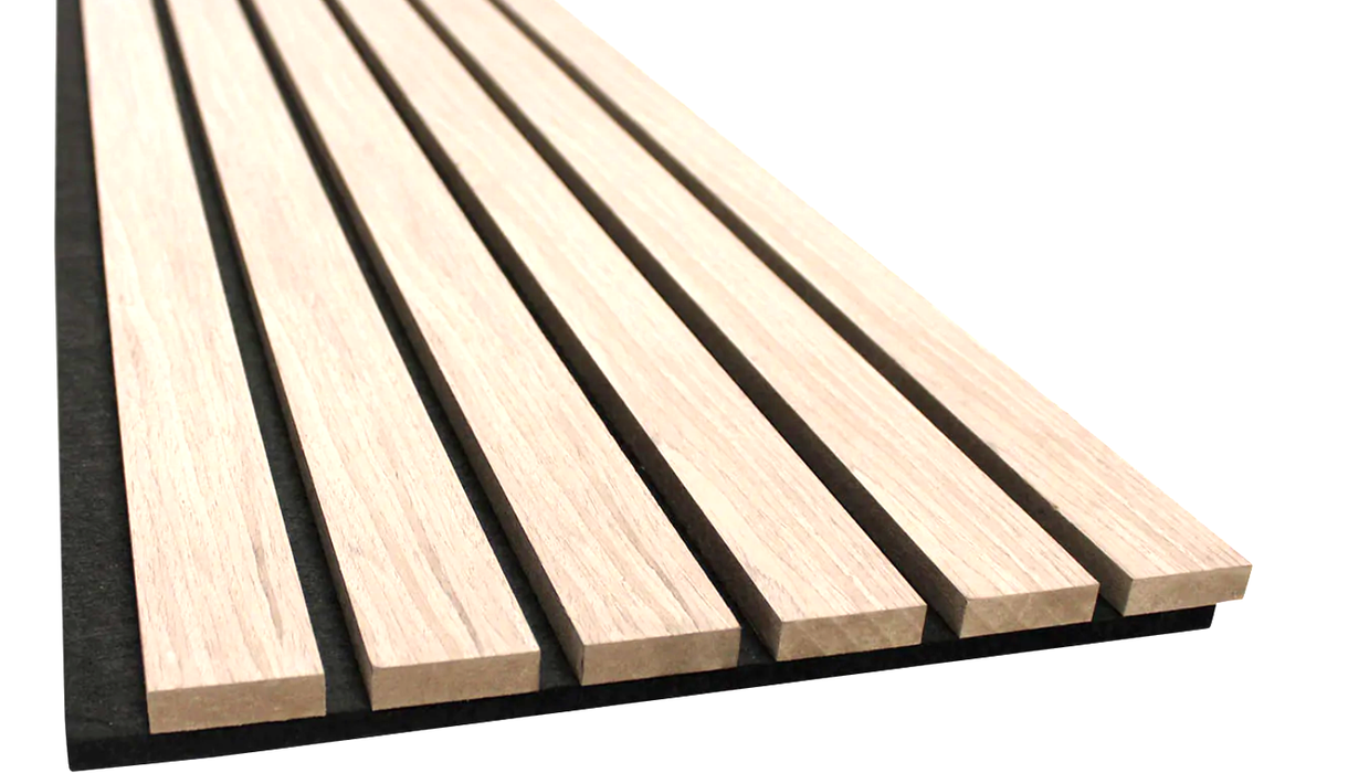 Oak Wood Veneer Acoustic Wide Slat Accent Wall Panels