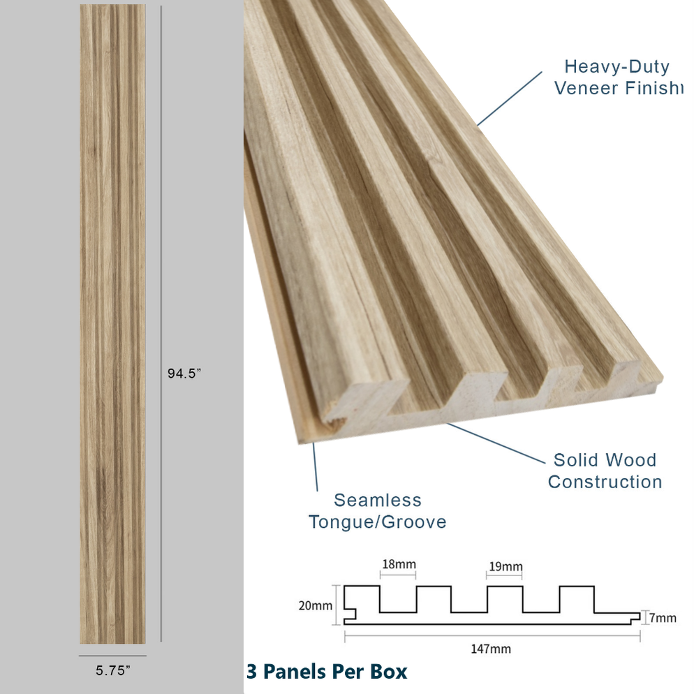 Walnut Slat Wood Wall Panels - (94