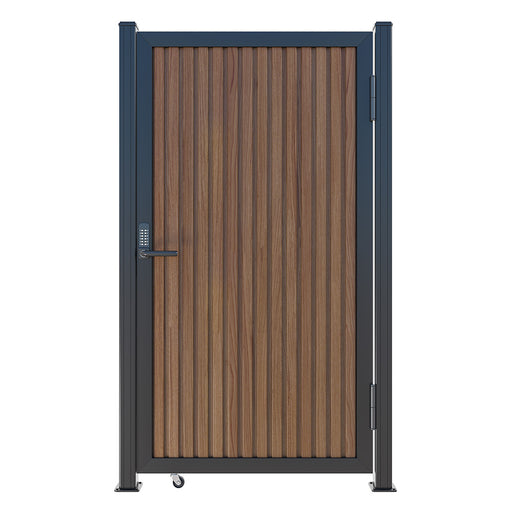 Teak Heavy-Duty Composite Privacy Gate Kit – Keypad Lock Included | Single, Double & DIY Swing Fence Gate