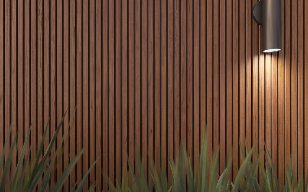 Weathered Teak Composite Slat Wall Panels