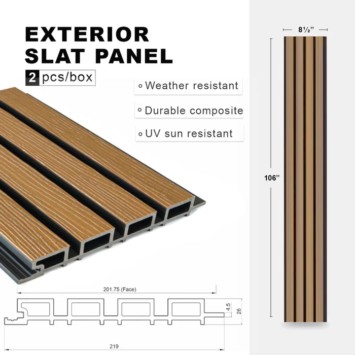 Weathered Teak Composite Slat Wall Panels InfoGraphic