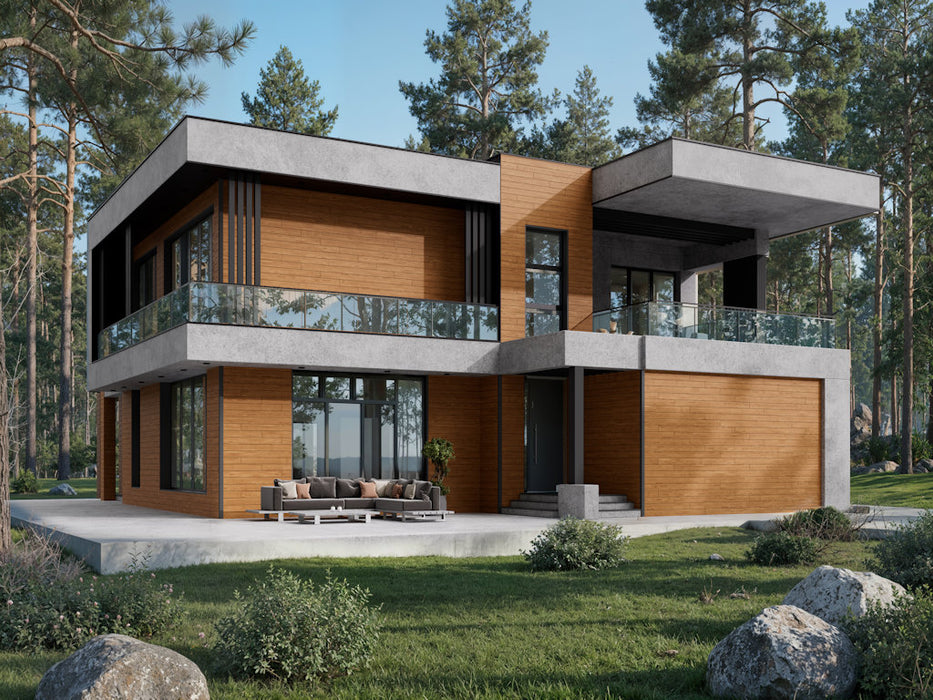 Weathered Teak Enhanced Grain Wood-Like Composite Siding, Exterior Wall Paneling